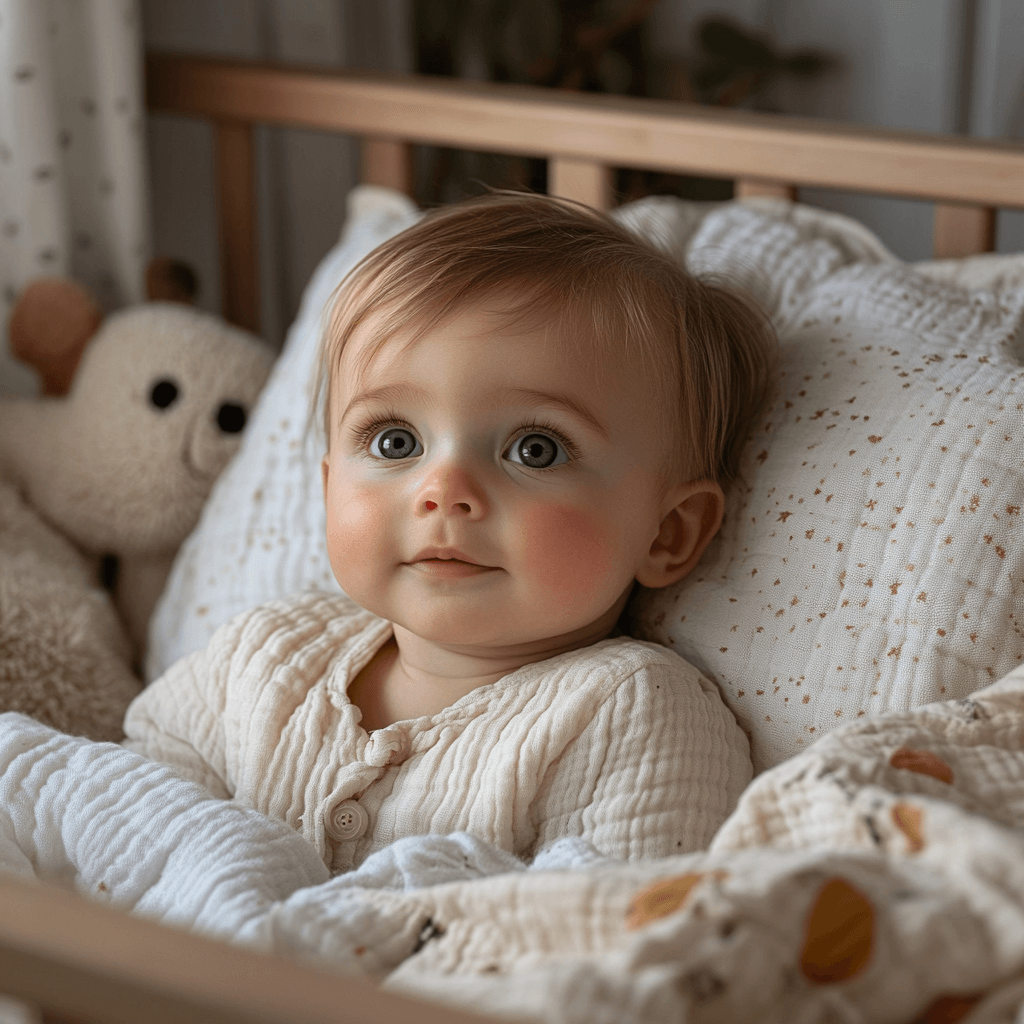 Bébé dans un lit à barreau